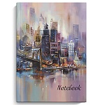 Записная книжка А5 7БЦ 80л " Феникс " Мегаполис, линия, в точку, обложка - матовый ламинированный картон, выборочный перламутровый лак, тиснение фольгой, сшивка, 140*200мм