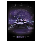 Блокнот МАЛЫЙ ФОРМАТ А6 60л " Альфа-Тренд " Танк, клетка, на скобе, обложка - мелованный картон, твин-лак