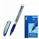 Роллер " Pilot " Hi-Tecpoint Grip синий 0,5мм с жидкими чернилами, игольчатый пишущий узел, резиновый держатель, металическая клипса, тонированный корпус под цвет чернил