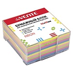 Блок бумаги " deVente " 9*9*4см 400л неон 5 цветов (зеленый, оранжевый, малиновый, розовый, желтый), непроклеенный, 10 слоев, в прозрачной пластиковой подставке
