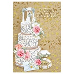 Открытка " Мир поздравлений " 475 Свадьба- В День свадьбы, Свадебный торт, 122*182мм, фольга, текст