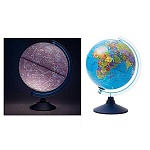 Глобус политический День и Ночь с подсветкой от батареек 250мм " Globen " батарейки в комплект не входят, картонная коробка