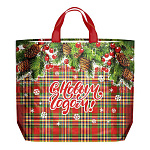 Сумка Новогодняя ПП многоразовая " Интерпак " с петлевой ручкой, 50*40см 160мкм Колорит