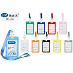 Бейдж " Basir " 54*85мм зажим с лентой, вертикальный, цветной ассорти (без возможности выбора цвета), пластик