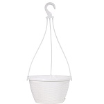 Кашпо " Миленд " Подвесное, 4,5л, Белое, h=16, d=27, пластик (подвес в комплект не входит)