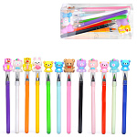 Карандаши цветные вечные пластиковые Животные 12цв " Mazari " круглые, с насадками, пластиковая упаковка