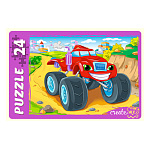Пазлы " Рыжий кот " Макси. 24элементов Весёлый джип, 30*21,5см, картонная упаковка 12,7*18*3,5см