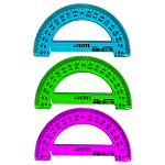 Транспортир " deVente " 180*10см пластиковый, ассорти, градуировка односторонняя черная, индивидуальная маркировка