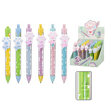 Ручка пиши-стирай автоматическая " Basir " гелевая 0,5мм синяя, цветной прозрачный корпус с лабиринтом, клип-насадка лапка, картонный дисплей