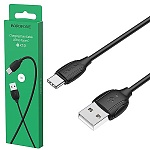 Кабель сетевой USB - Type-C " Borofone " BX19 Benefit чёрный, круглый, 1м, 3А, силикон