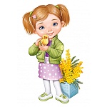 Плакат фигурный " Империя поздравлений " 933 А3 Девочка с птичкой