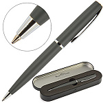 Ручка шариковая " Bruno Visconti " Sienna синяя 1,0мм поворотный механизм, цвет корпуса - серый, колпачок с клипом, подарочный футляр