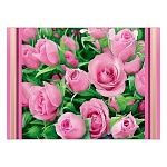 Конверт для подарочного сертификата " Праздник " 170 Розовые цветы, 100*74мм, без отделки