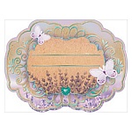 Банкетная карточка без надписи " Открытая планета " 150 Бабочки, 87*58мм, двойное сложение, крафт, цветная фольга