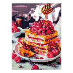 Картина алмазная " Lori " 30*40см Медовый десерт, частичное заполнение, основа с цветной схемой, комплект квадратных страз, стилус, лоток для страз, сухой клей, инструкция