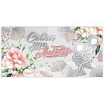 Конверт для денег " Мир поздравлений " 445 Свадьба- Совет да любовь! Розовая роза и бокал, 168*84мм, дизайнерская бумага, фольга, текст