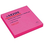 Блок самоклеящийся (стикеры) 76*76мм 100л неон, малиновый " deVente "