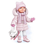 Плакат фигурный " Империя поздравлений " 933 А3 Новогодний- Девочка с коньками