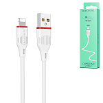 Кабель сетевой USB - Lightning " Borofone " BX17 Enjoy белый, круглый, 1м, 2,4А, 20Вт, силикон